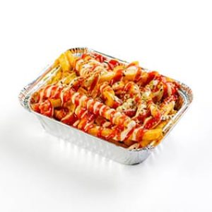 سیب زمینی سرخ شده با سس آنیون و پیاز کاراملی